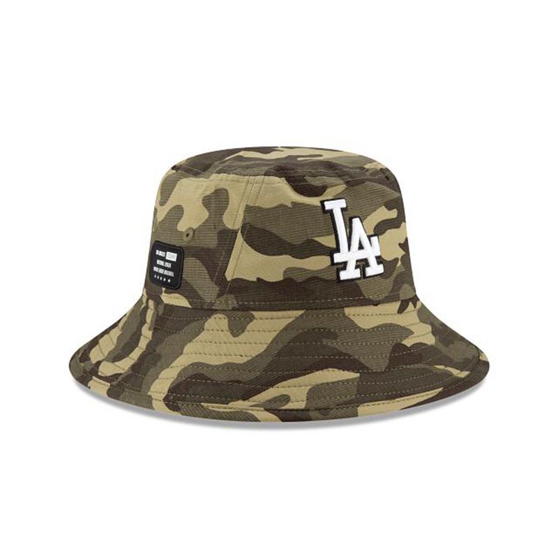 MLB Los Angeles Dodgers Armed Forces Weekend Stretch (ALL2892) - Green New Era Bucket Hats